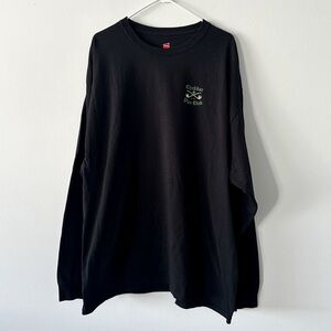 Hanes Cheddar Pipe Club Black Long Sleeve T-Shirt Size 3XL